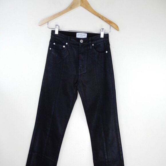 Derek Lamb 10 Crosby Lucia High Rise Split Hem JEANS 24 Coated Black NEW $285 - Picture 9 of 14